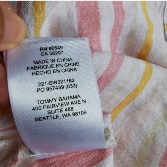 Tommy Bahama Linen pastel striped top Large - Picture 7 of 11